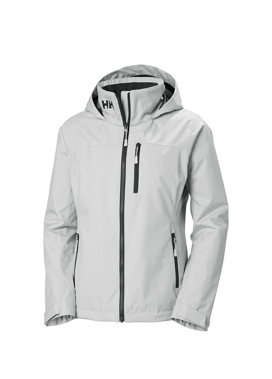 Helly Hansen W Crew Hooded Midl 2.0 Grey Fog Polarlı Kapüşonlu Kadın Spor Ceket