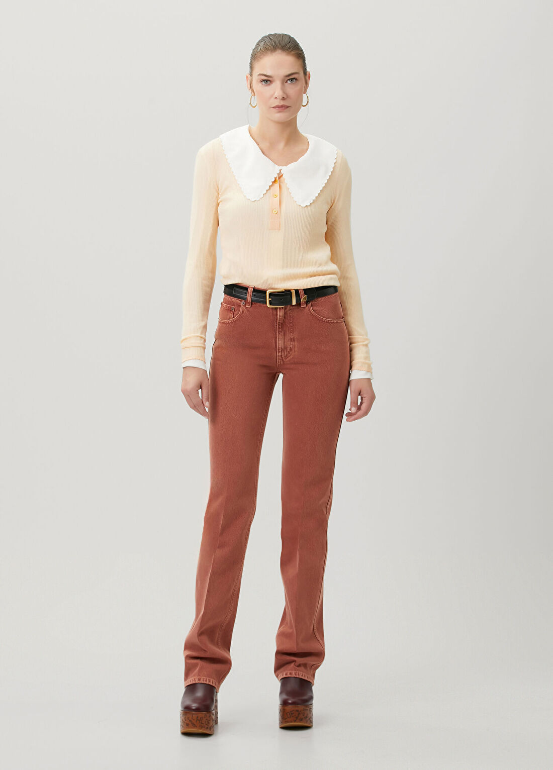 Chloe DP11 Kiremit Jean Pantolon