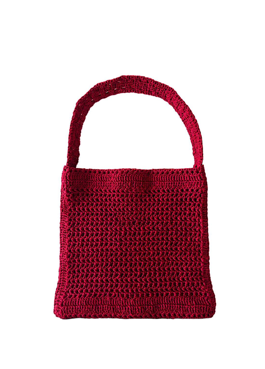 Atelier38 Cherry Bordo Örgü Kadın Omuz Çantası