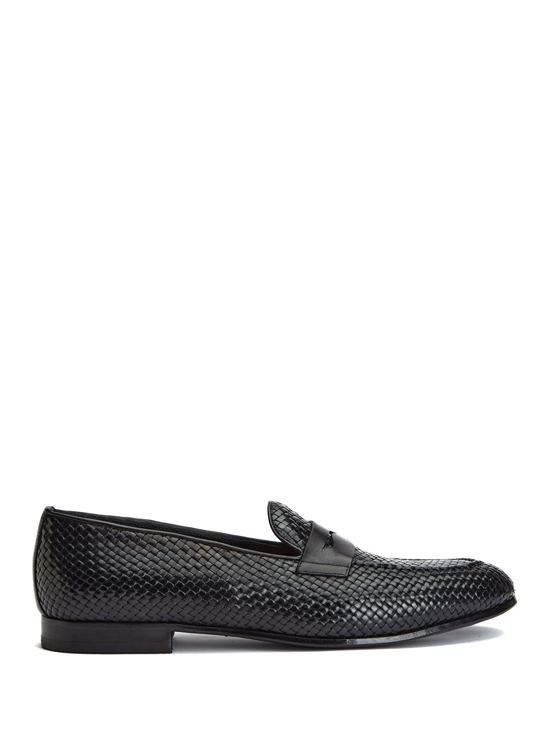 Beymen Collection Siyah Örgü Dokulu Erkek Deri Loafer