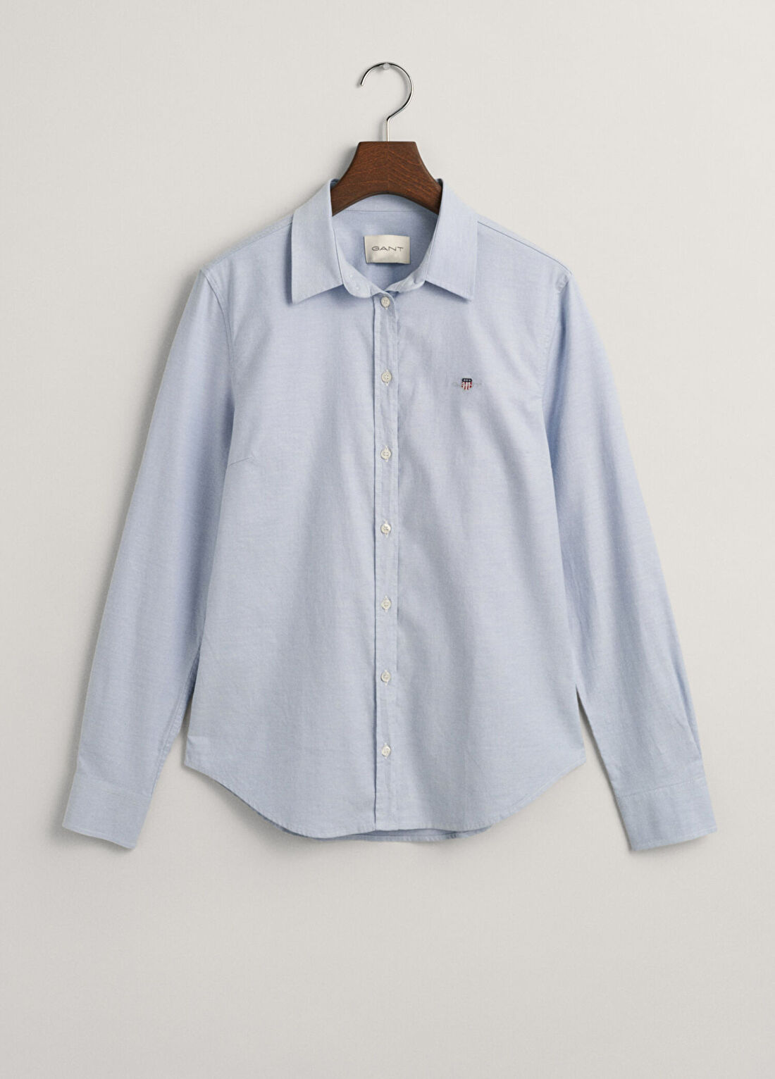 Gant Mavi Klasik Yaka Slim Fit Uzun Kollu Kadın Oxford Gömlek görsel 3
