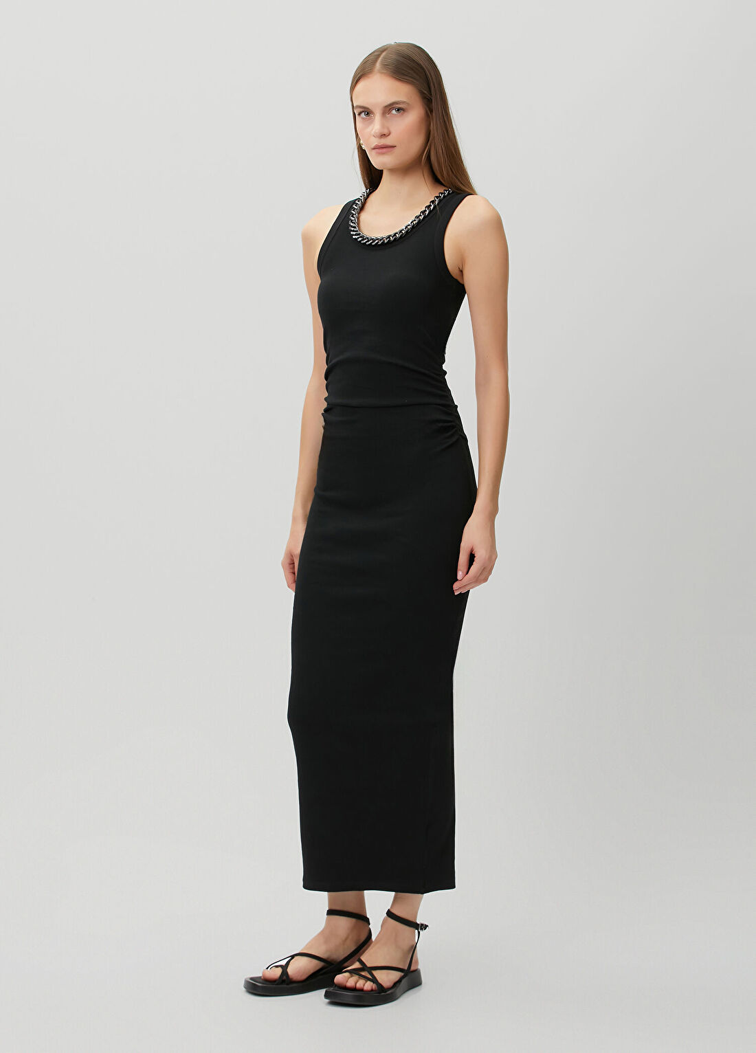 AllSaints Lucy Siyah Maksi Elbise görsel 2
