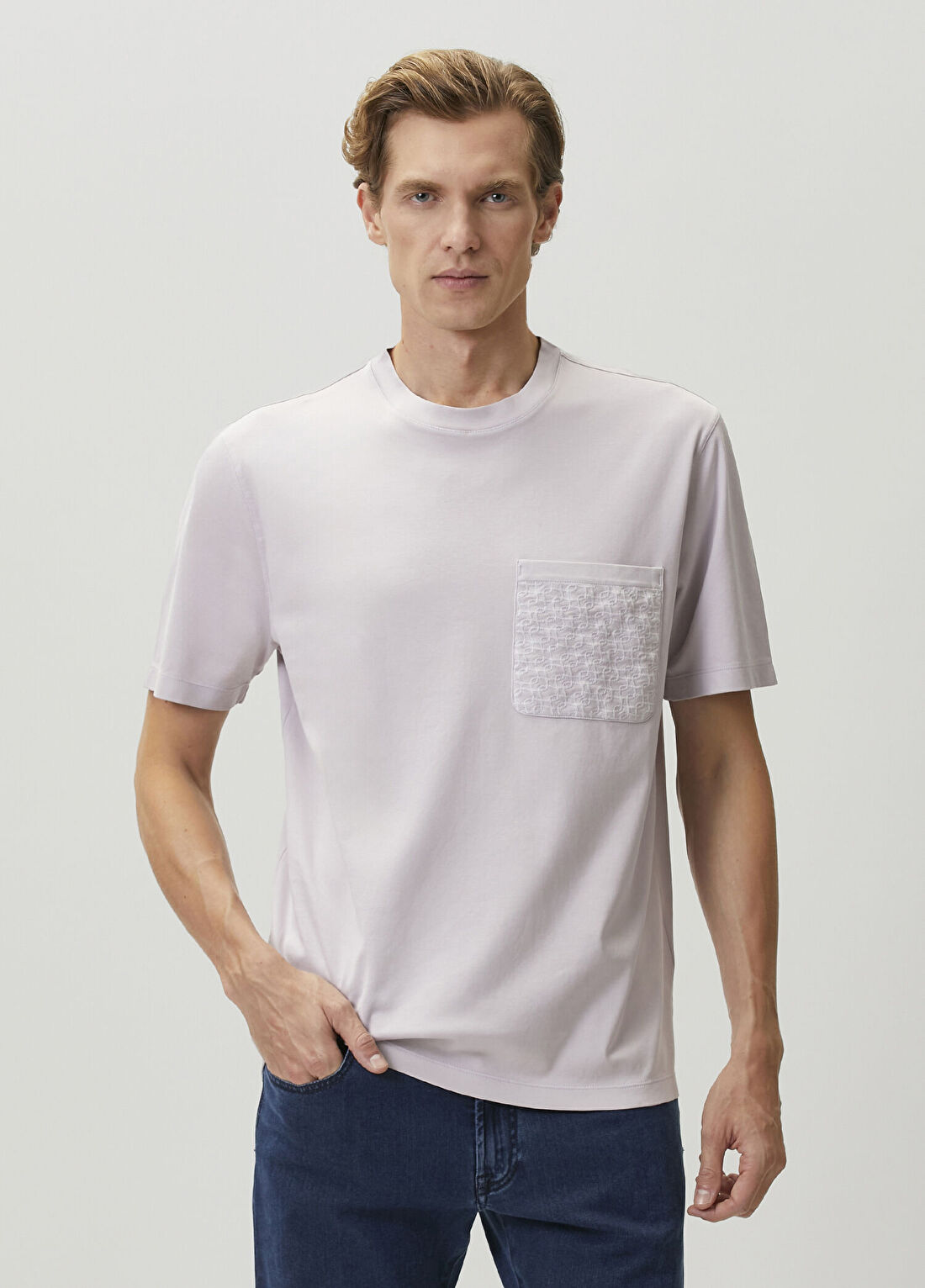 Canali Pembe Cep Detaylı T-shirt