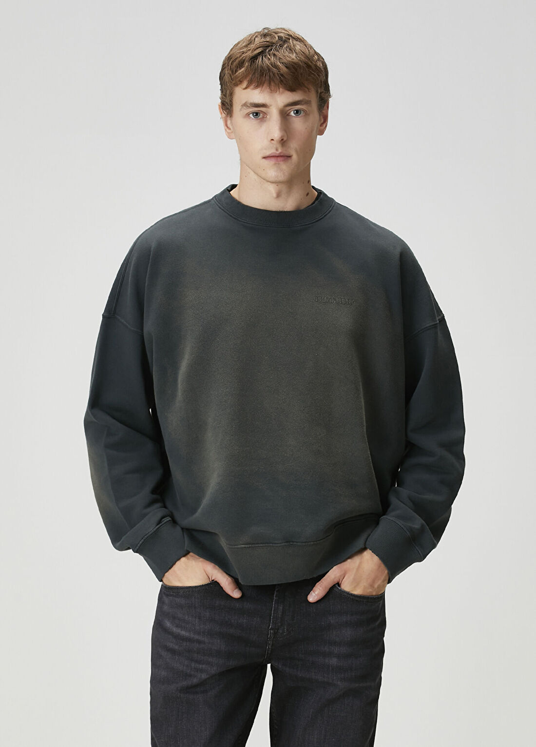 Golden Goose Siyah Logo Nakışlı Sweatshirt