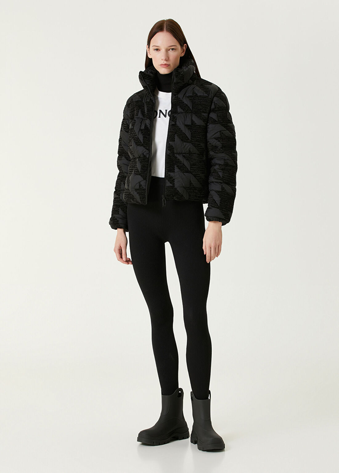 Moncler Siyah Logo Detaylı Tayt