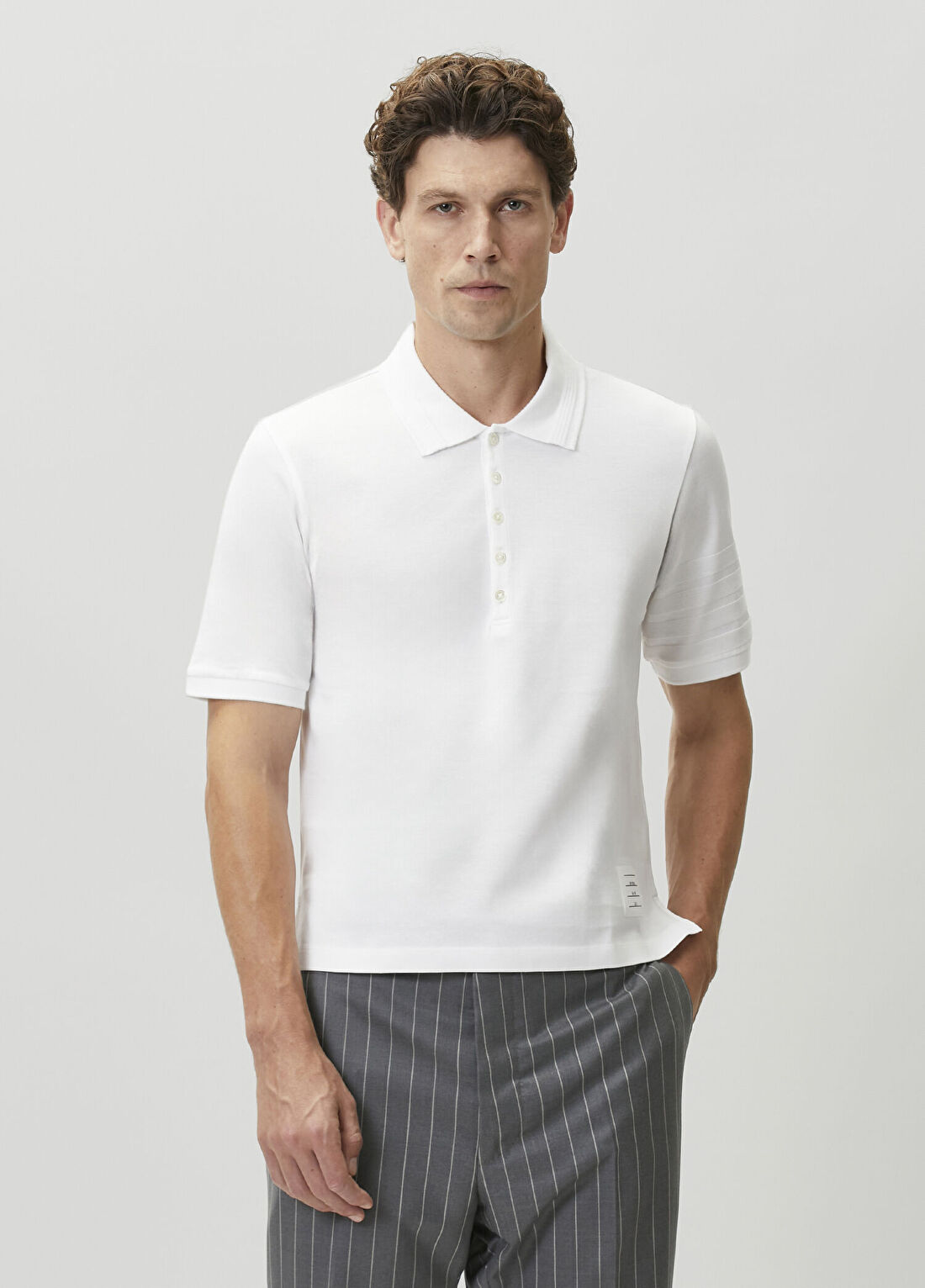 Thom Browne Beyaz Polo Yaka T-shirt