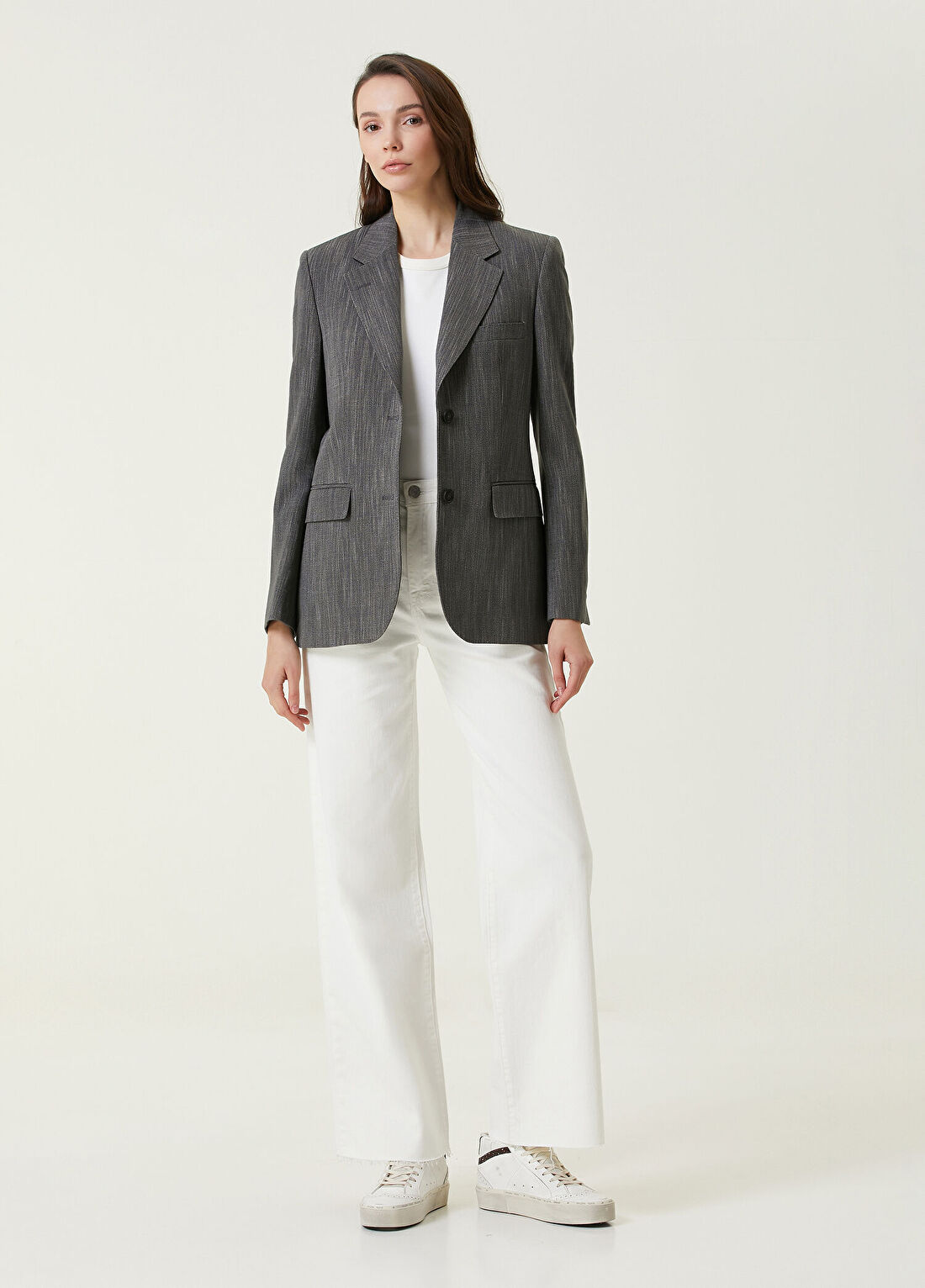 Golden Goose Gri Desenli Yün Blazer görsel 2