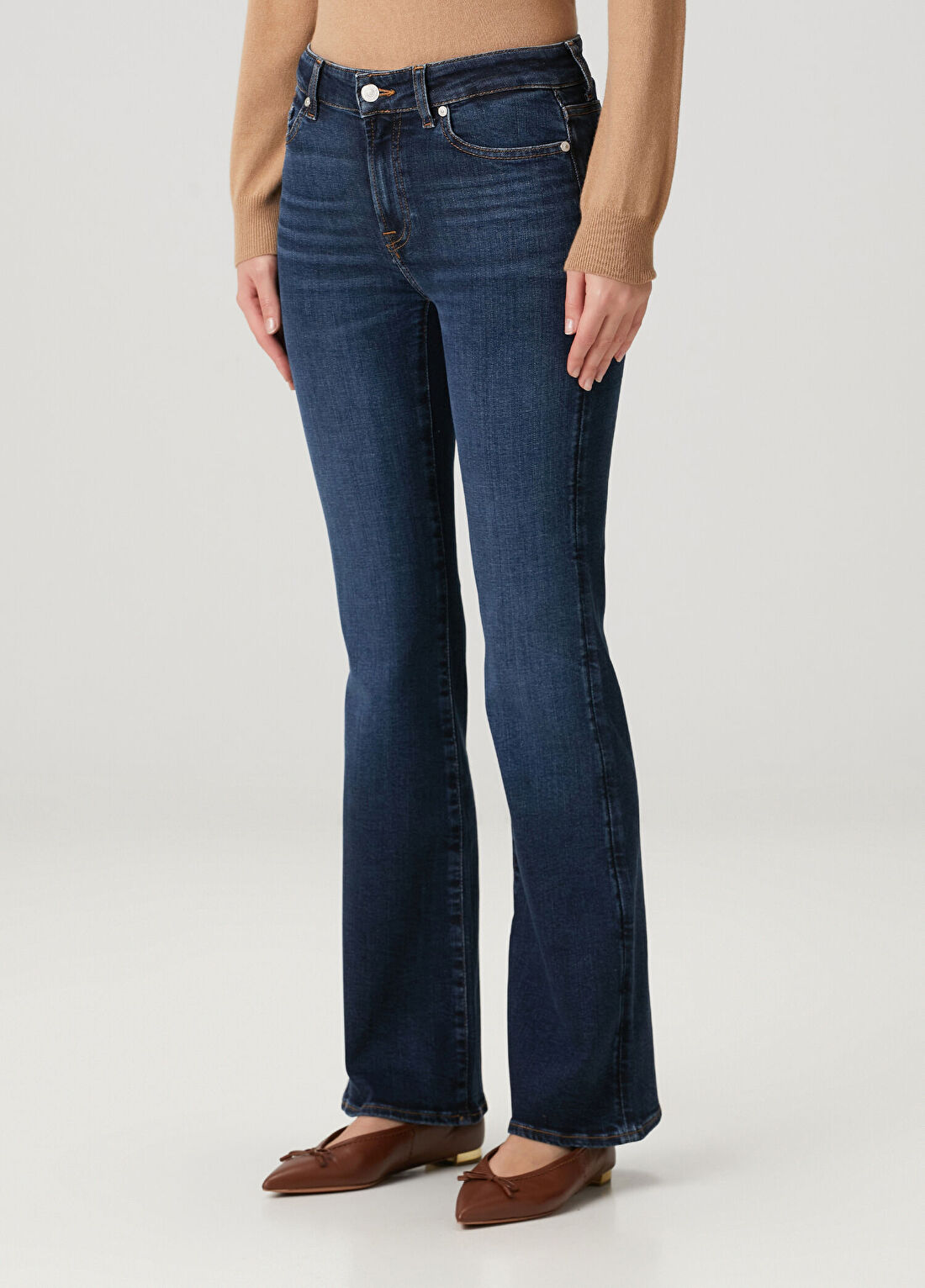 7 For All Mankind The Leggy Bootcut Lacivert Jean Pantolon görsel 3