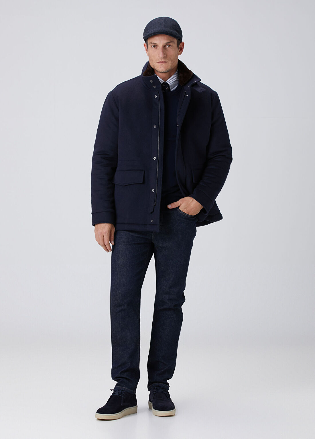 Beymen Collection Slim Fit Koyu Lacivert Jean Pantolon