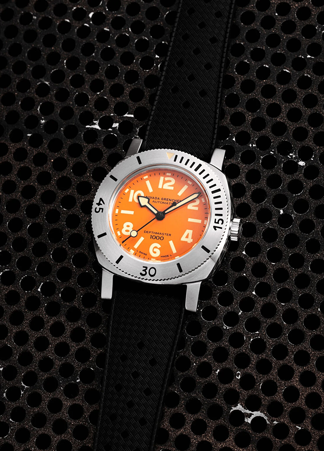 Nivada Grenchen Orange Depthmaster 14127A01 Siyah Erkek Kol Saati görsel 2