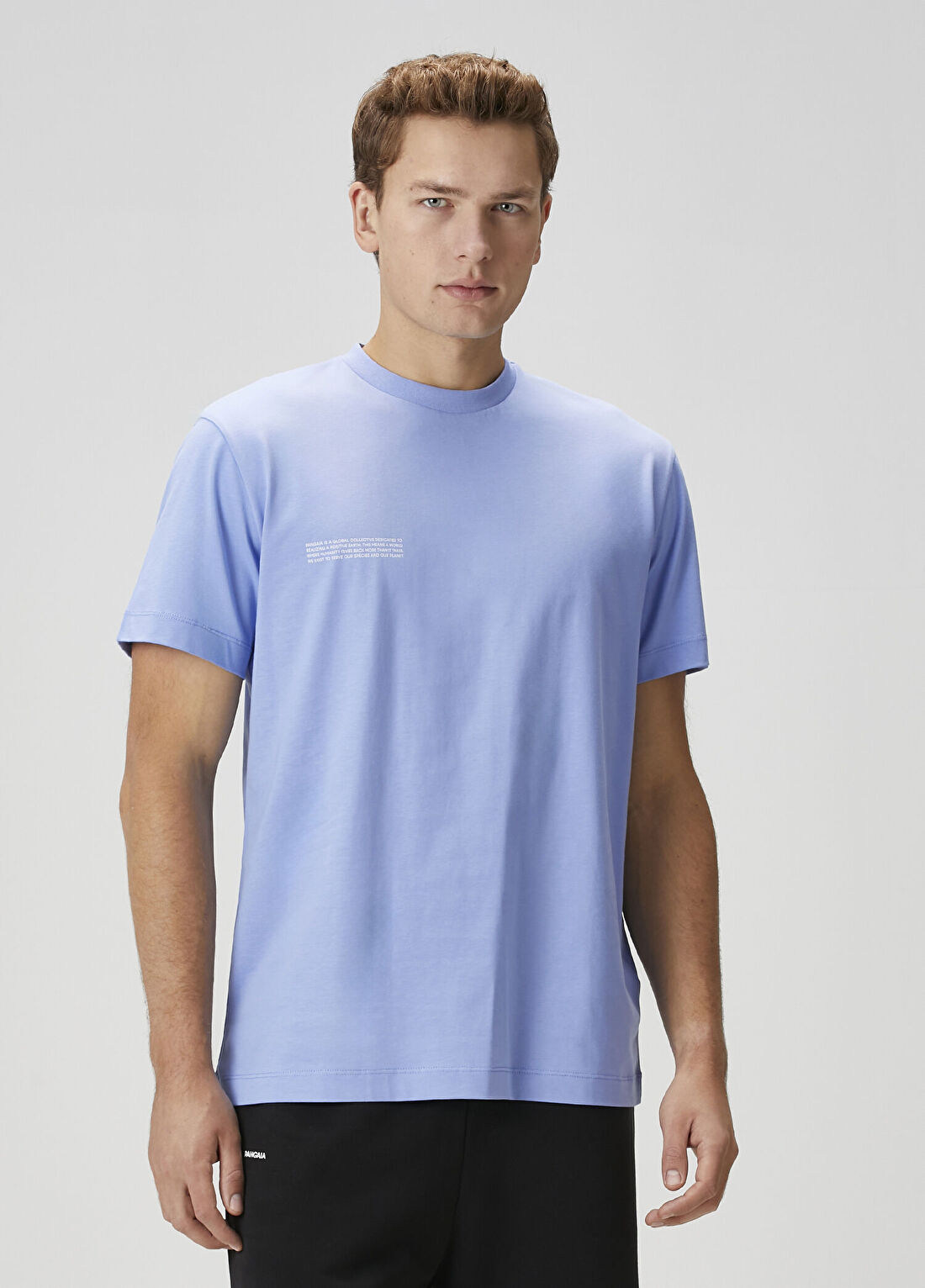 Pangaia Açık Mavi Logo Baskılı T-shirt