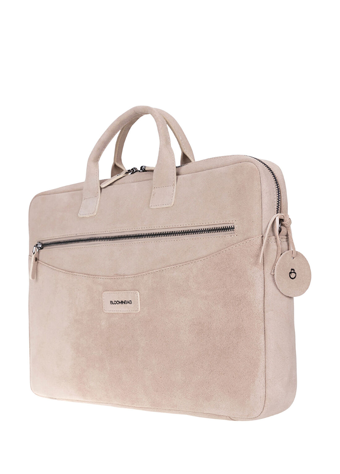 Bloominbag Sand Still Krem Bej Süet Deri 15/16'' MacBook Laptop Çantası görsel 2
