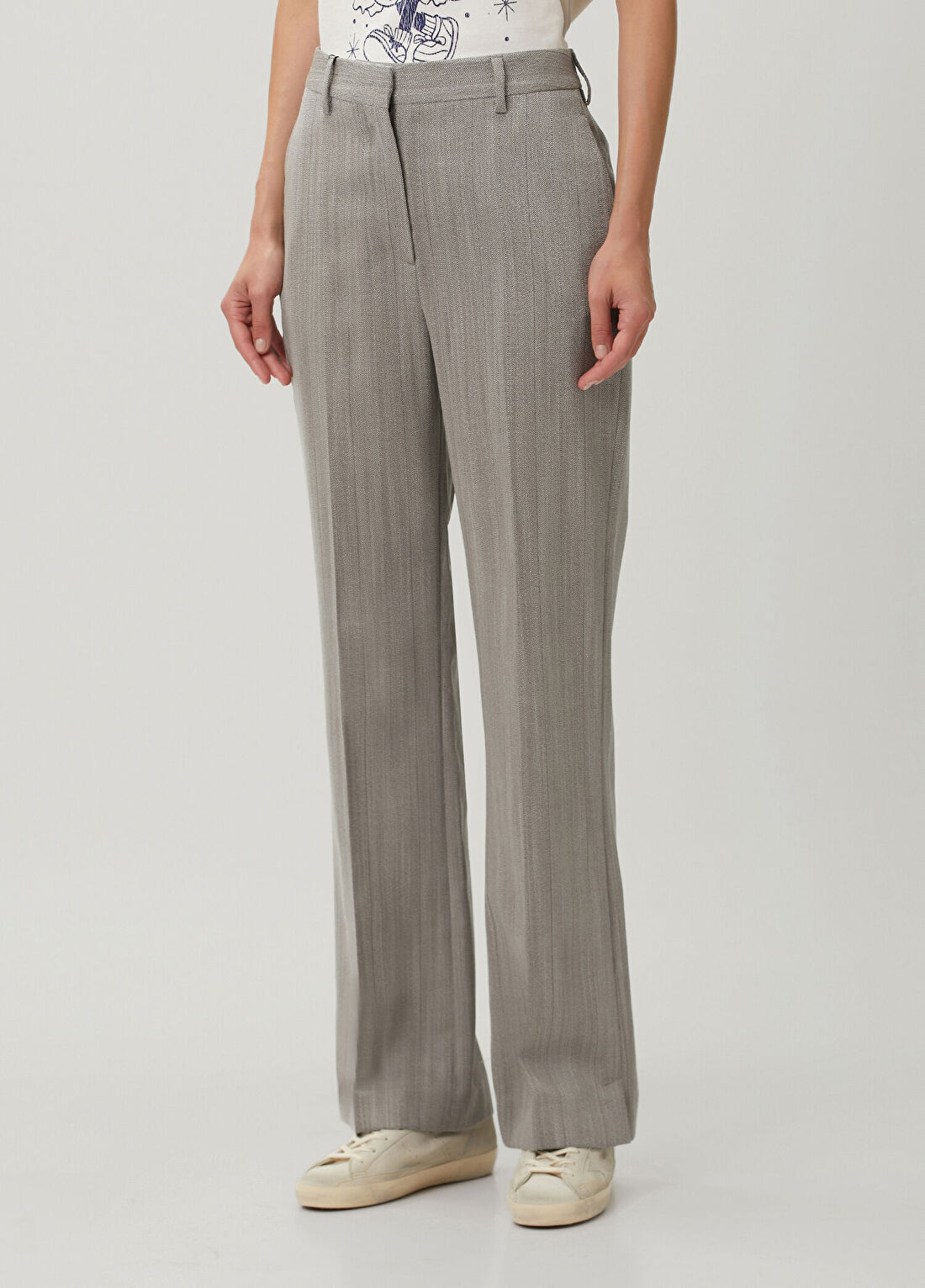 Golden Goose Gri Yün Pantolon görsel 3