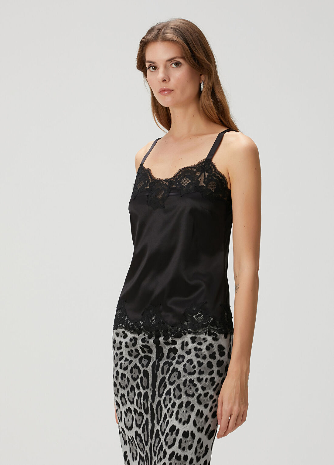 Dolce&Gabbana Siyah İpek Atlet görsel 3