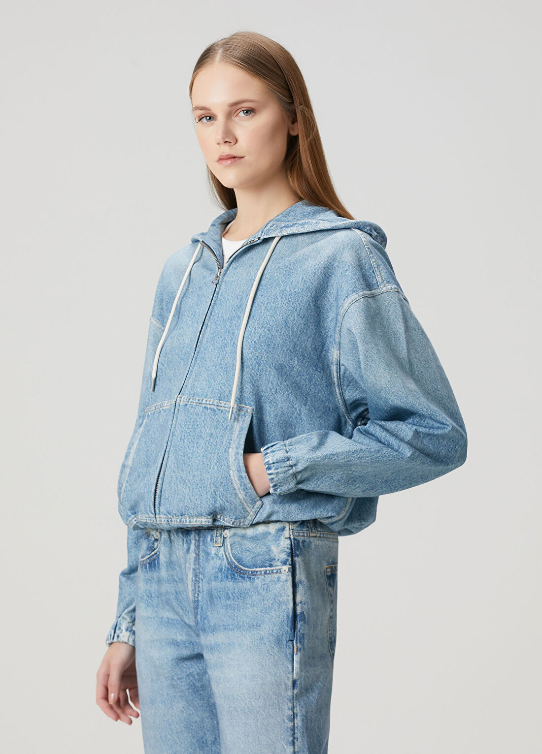 Rag&Bone Miramar Mavi Kapüşonlu Sweatshirt