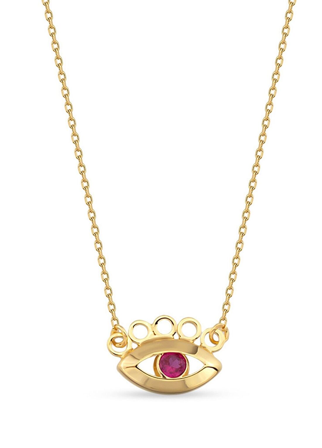Orena Jewelry Ruby Eye Slach 14 Ayar Altın Kadın Kolye
