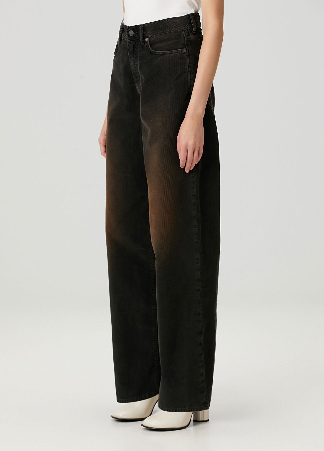 Acne Studios Loose Fit Siyah Fitilli Kadife Pantolon görsel 2