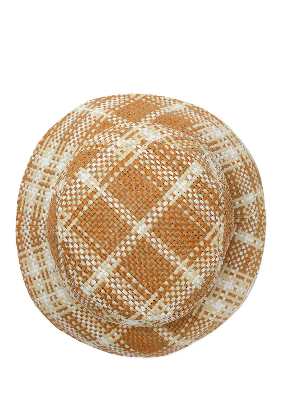 Burberry Kare Desenli Bej Erkek Şapka görsel 2