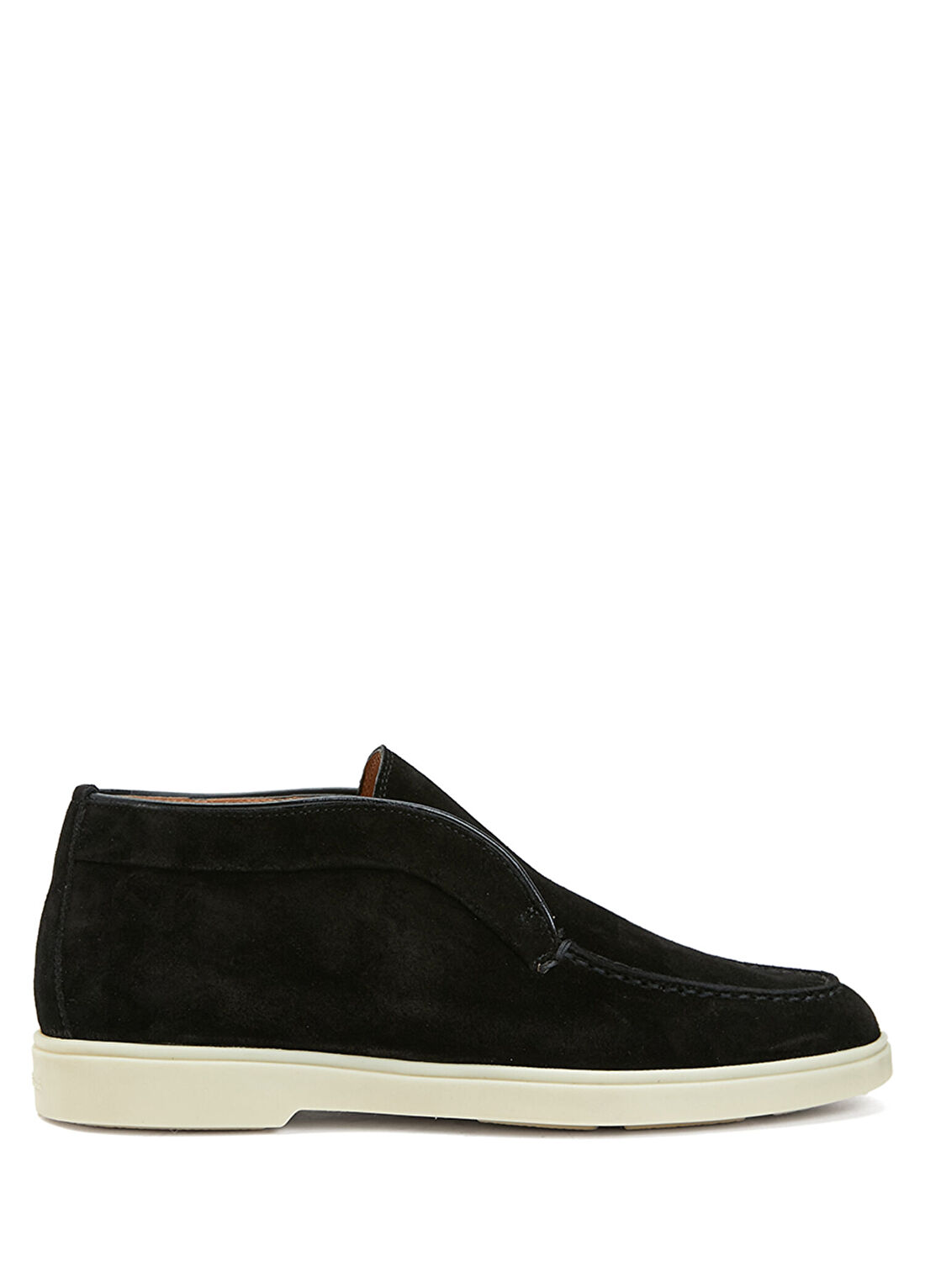 Santoni Siyah Kadın Süet Loafer