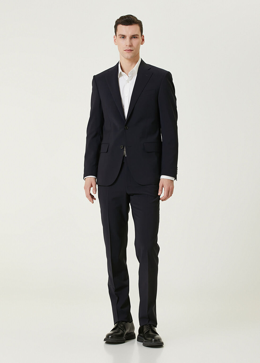 Corneliani Lacivert Yün Stretch Takım Elbise