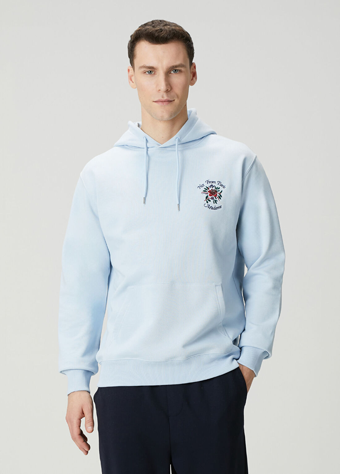 Drôle De Monsieur Açık Mavi Kapüşonlu Sweatshirt