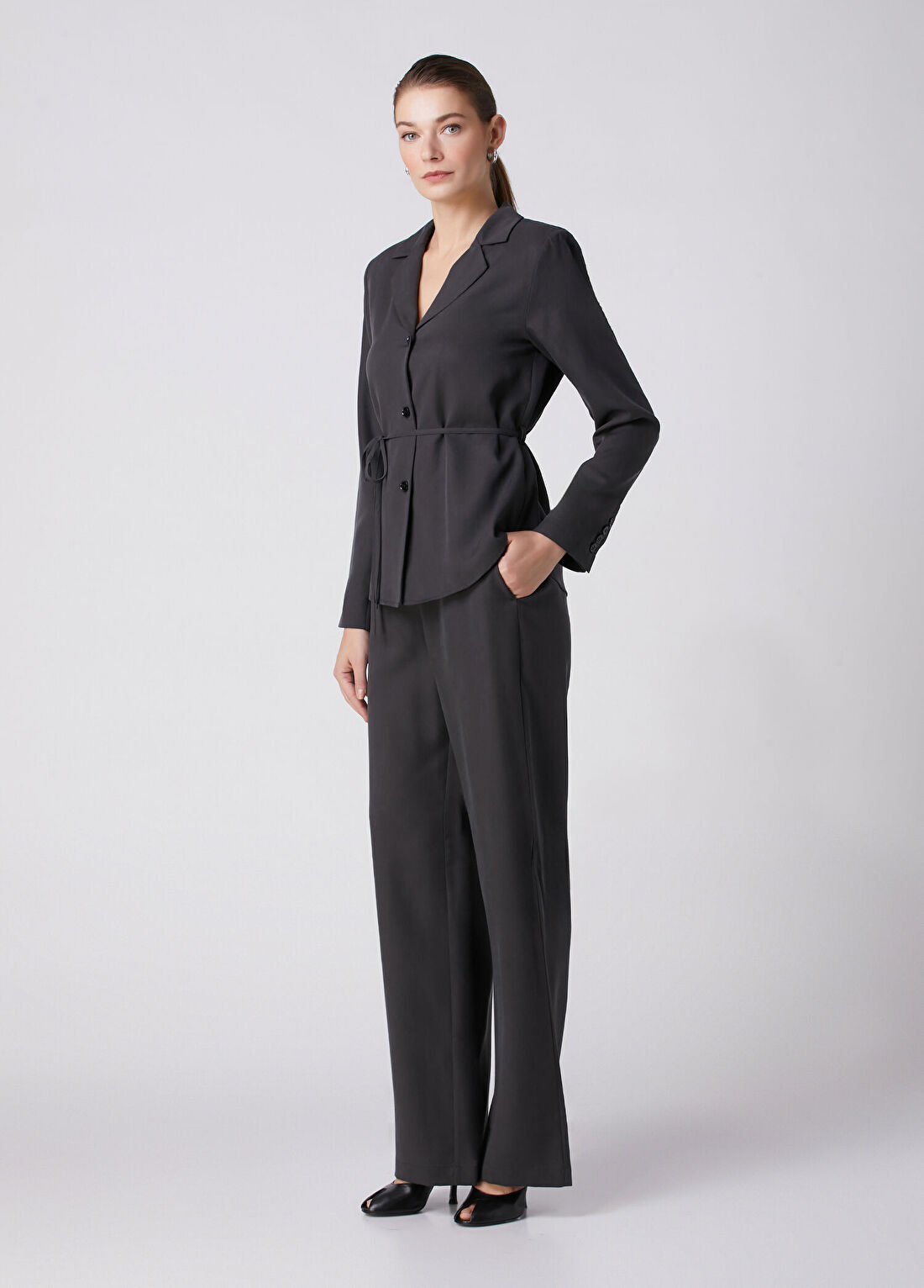 Beymen Collection Antrasit Dökümlü Gömlek görsel 3