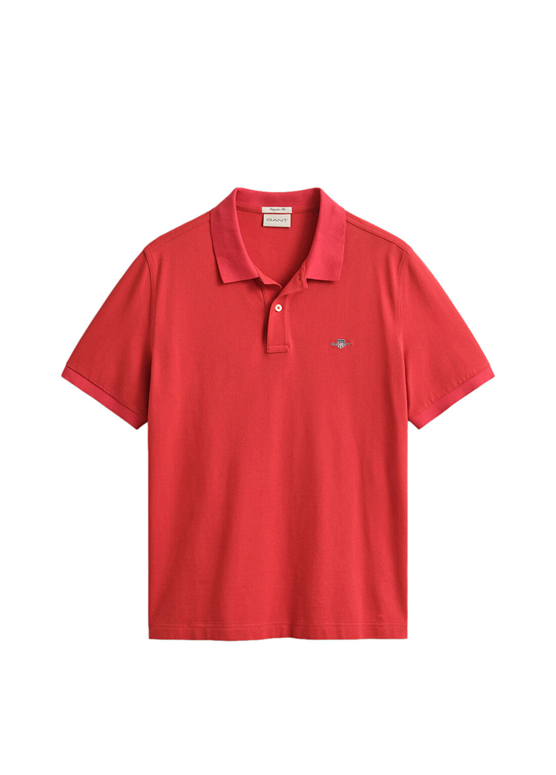 Gant Kırmızı Regular Fit Düğmeli Polo Yaka Kısa Kollu Erkek T-Shirt