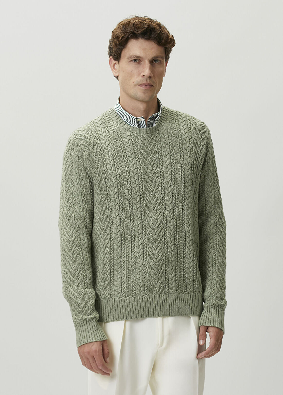 Polo Ralph Lauren Yeşil Örgü Dokulu Kazak