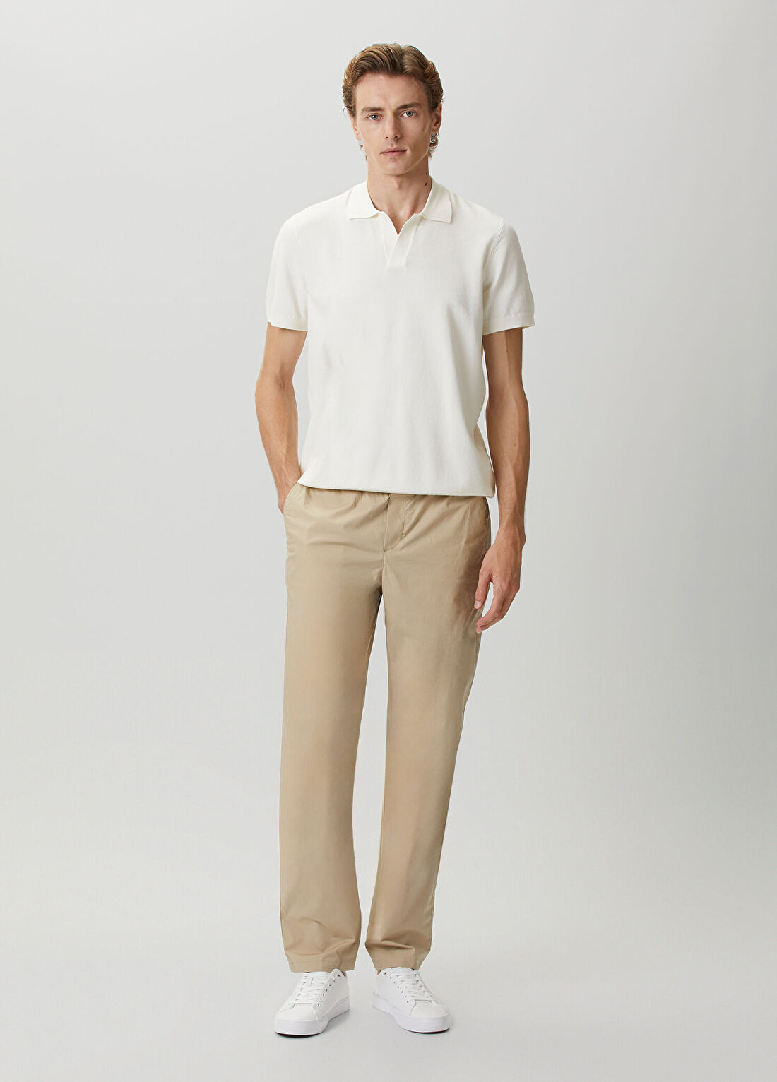 Tommy Hilfiger Denton Bej Poplin Pantolon