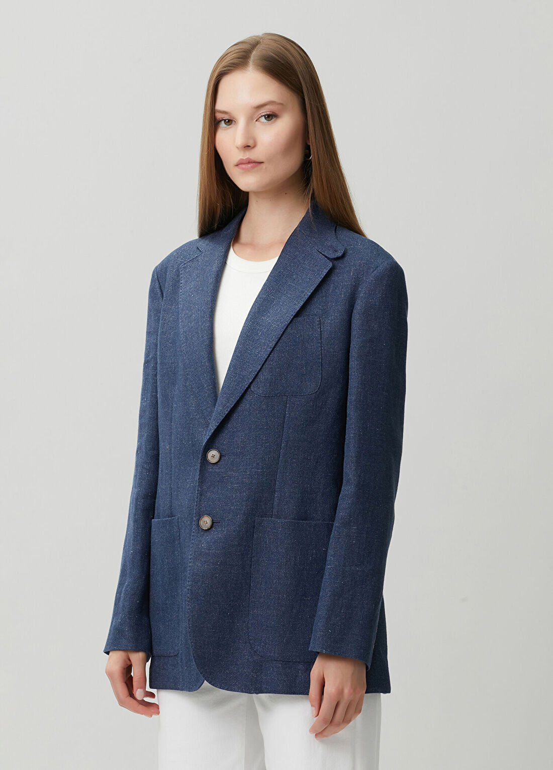 Polo Ralph Lauren Mavi Keten Ceket görsel 3