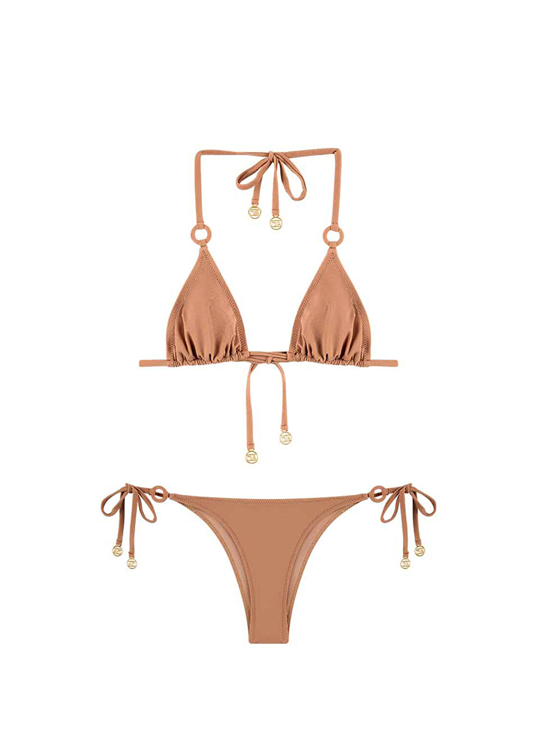 Bia Swimwear Maia French Beige Halka Aksesuarlı Üçgen Kadın Bikini Takımı