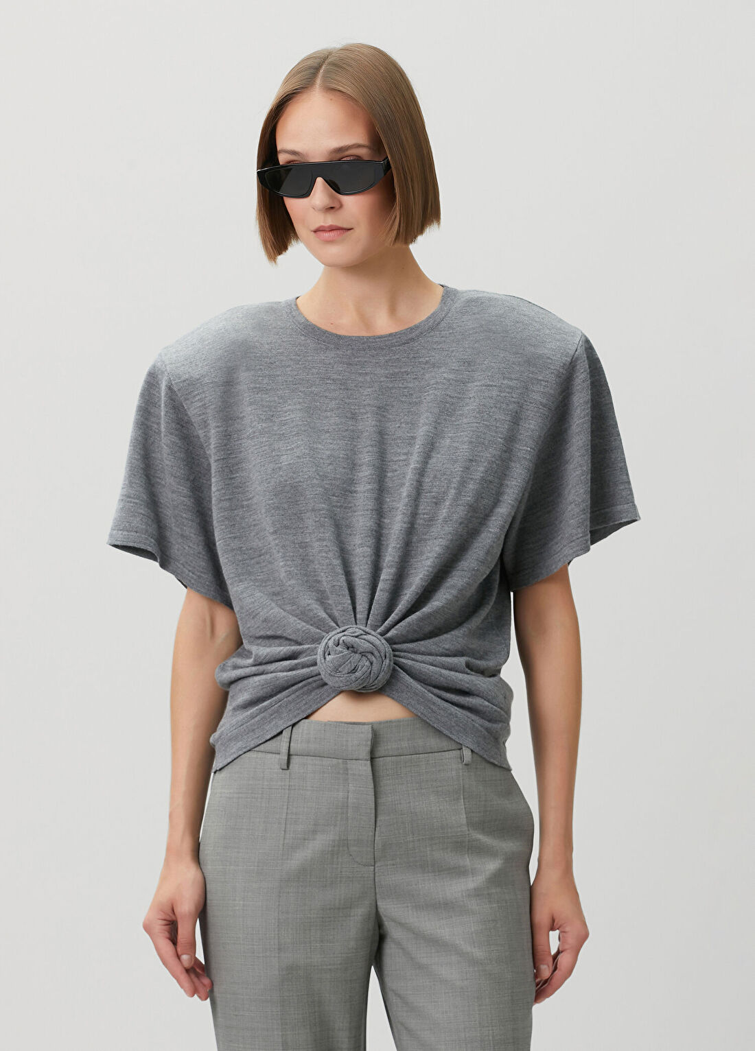 Magda Butrym Gri Yün T-shirt