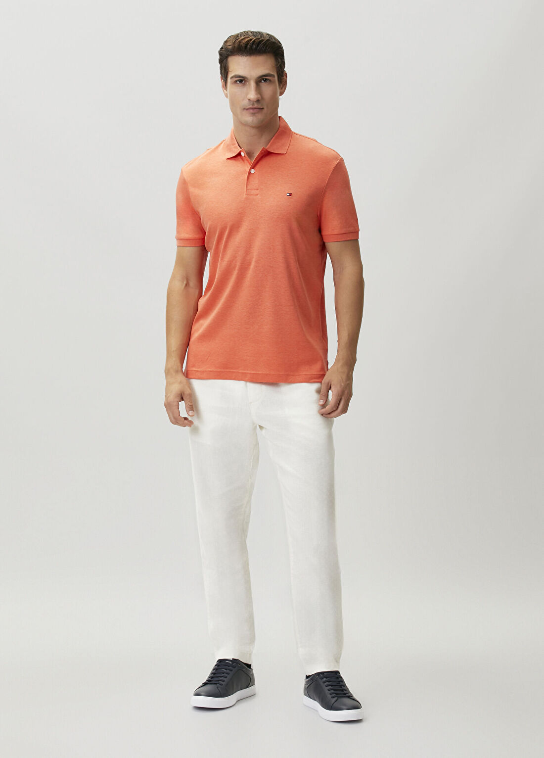 Tommy Hilfiger Regular Fit Turuncu Polo Yaka T-shirt görsel 2