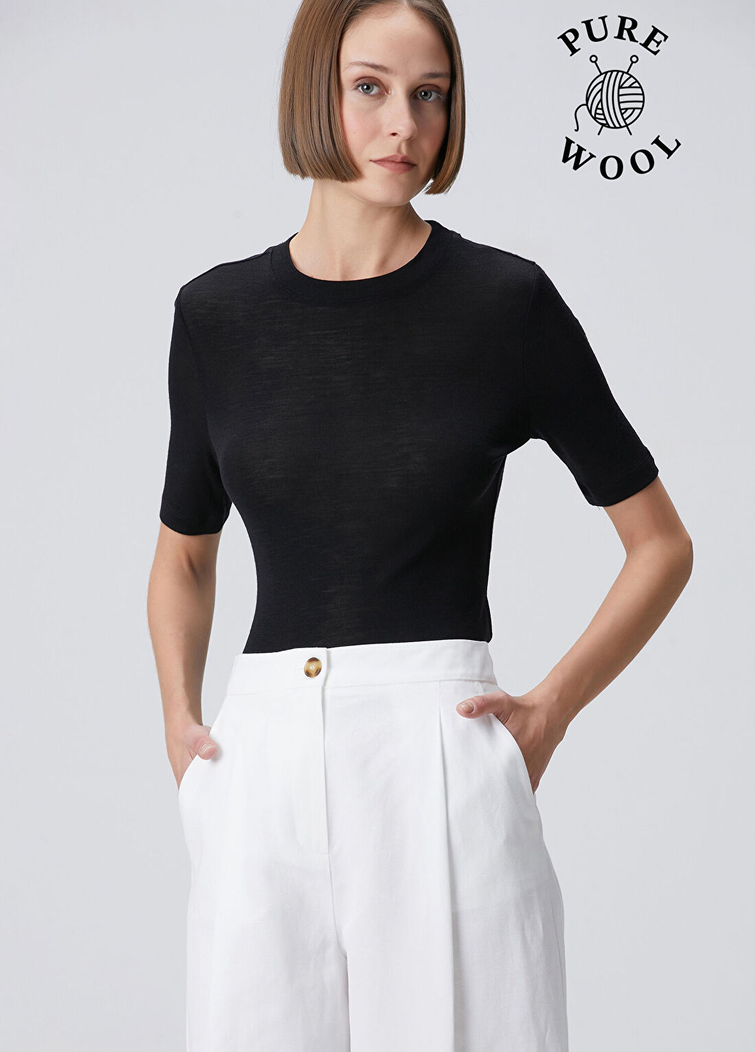 Beymen Collection Siyah Yün T-shirt