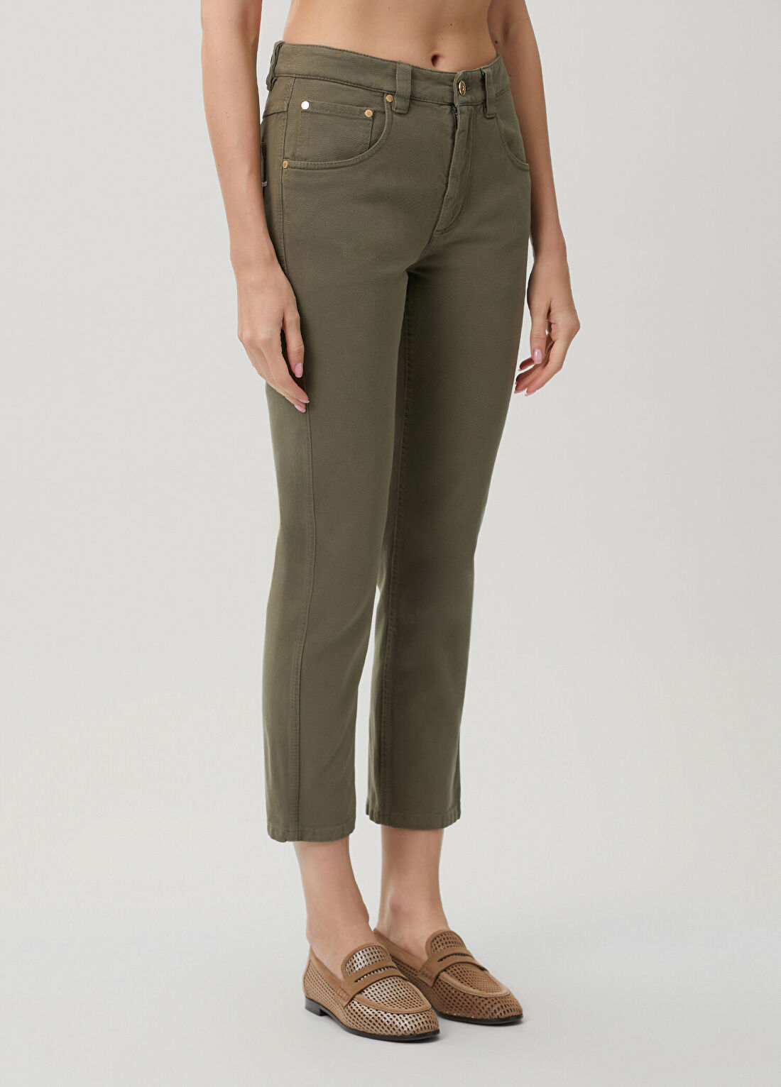 Brunello Cucinelli Koyu Yeşil Jean Pantolon görsel 2
