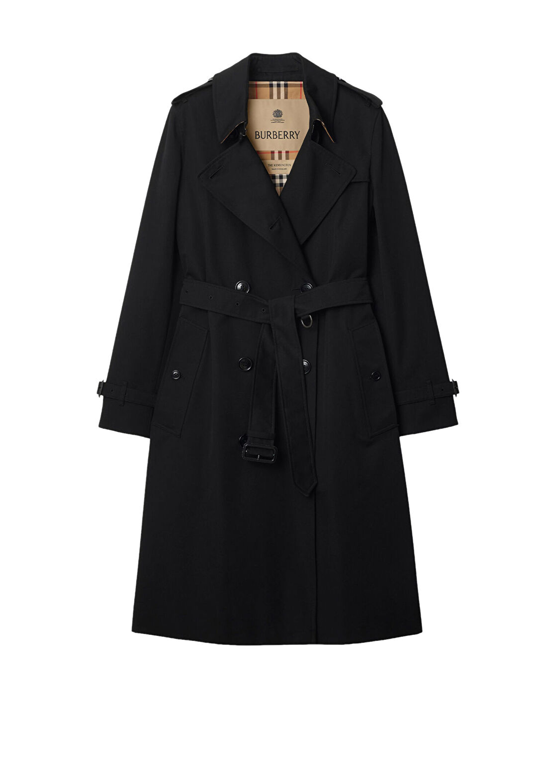 Burberry Long Kensington Heritage Siyah Kadın Trençkot