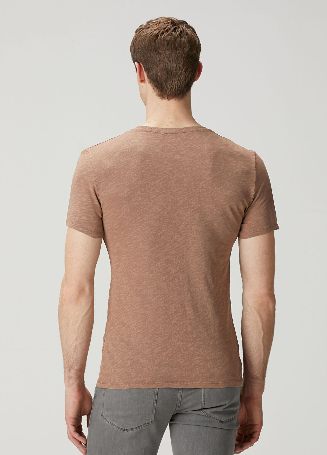 American Vintage Açık Kahverengi T-shirt görsel 4