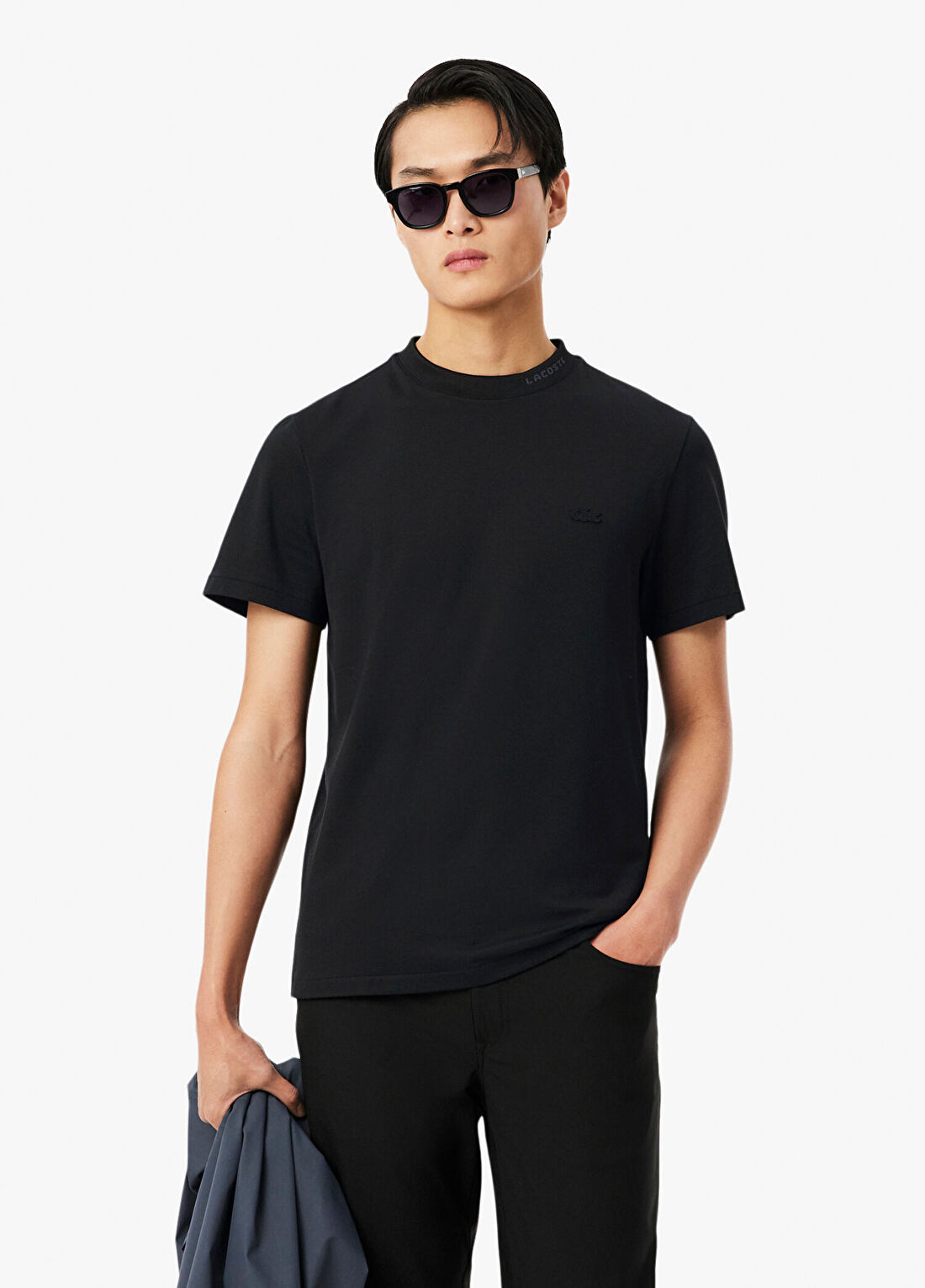 Lacoste Siyah Regular Fit Bisiklet Yaka Kısa Kollu Erkek T-Shirt