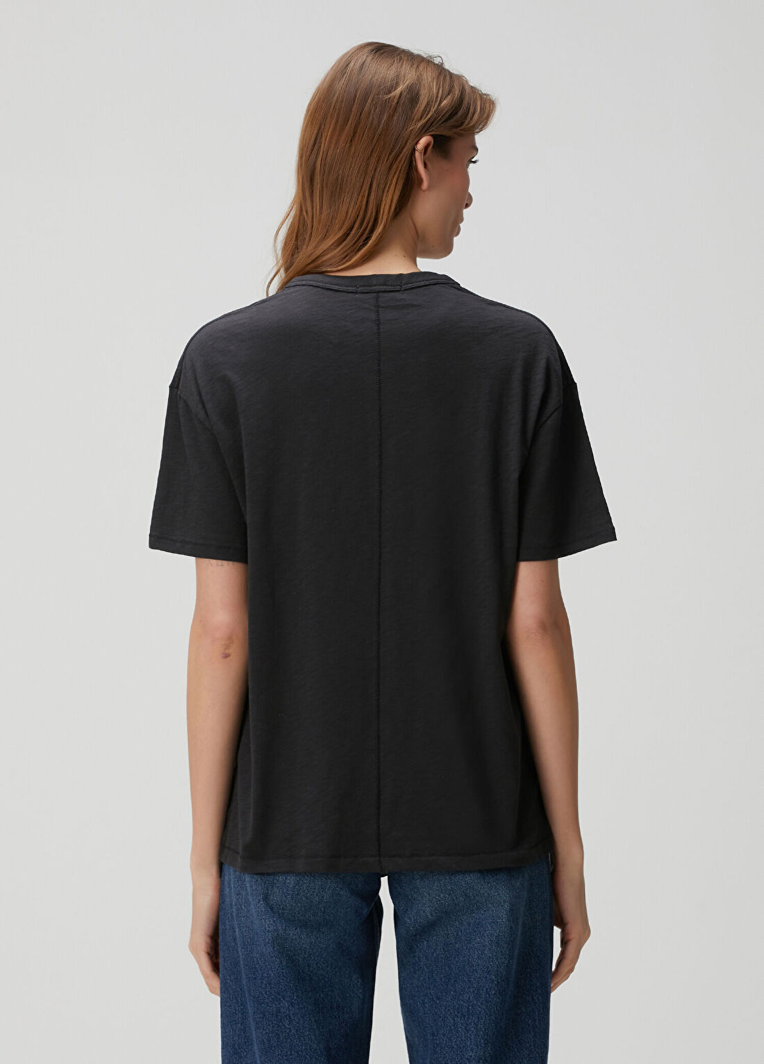 Rag&Bone Mini Slub Boyfriend Siyah T-shirt görsel 4