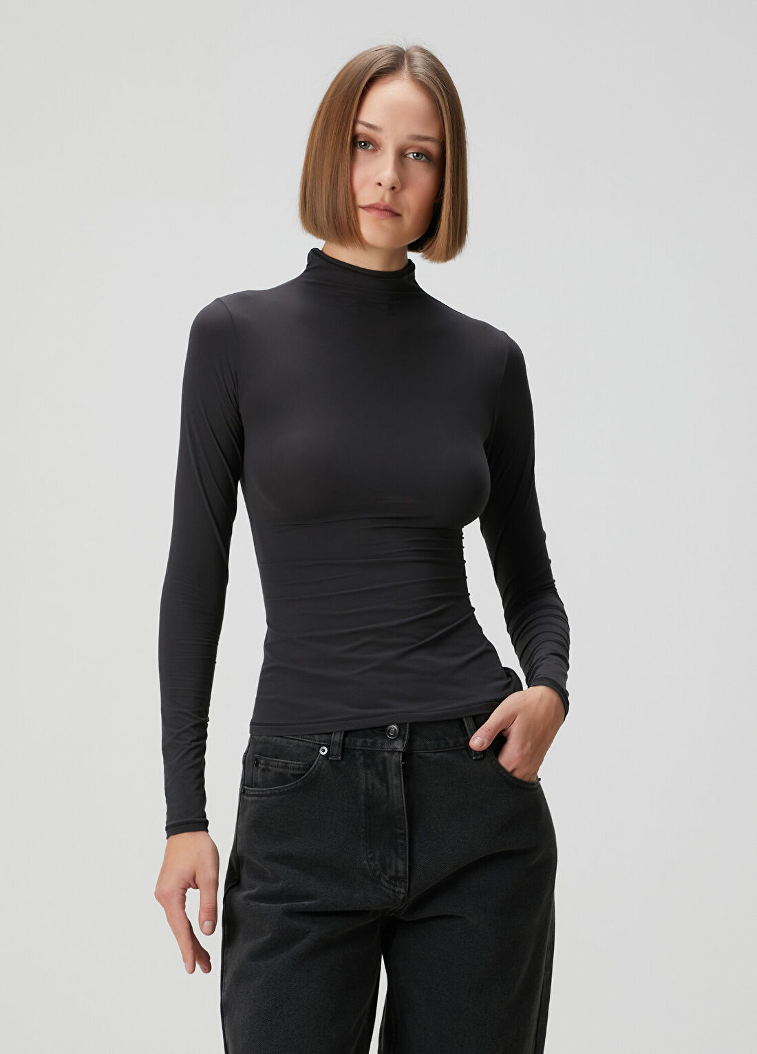 Skims Turtleneck Siyah T-shirt
