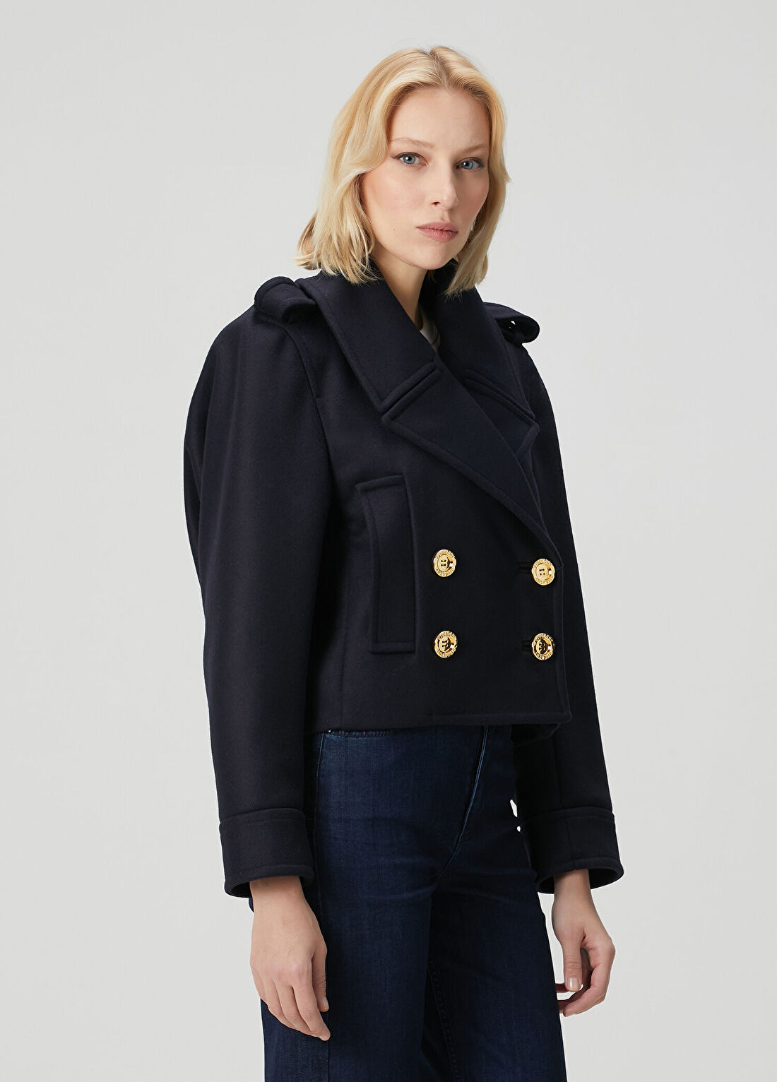 Givenchy Lacivert Yün Kaban görsel 3