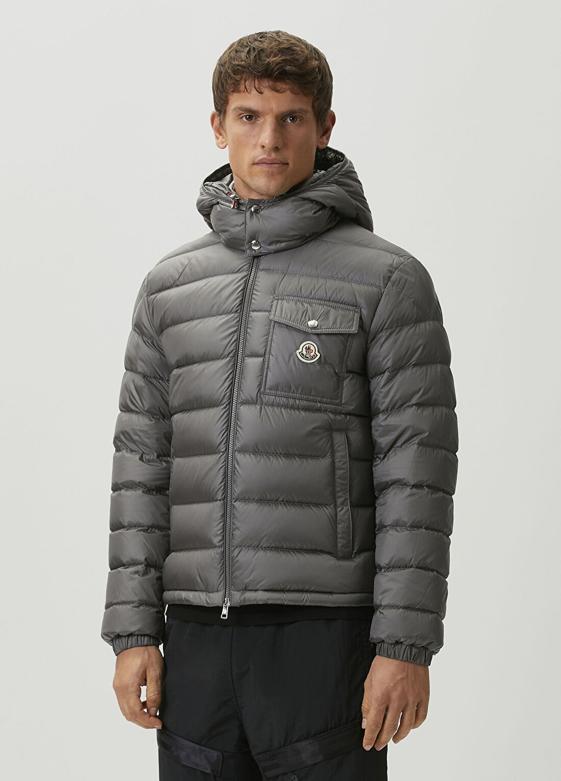 Moncler Gri Kapüşonlu Puff Mont görsel 3