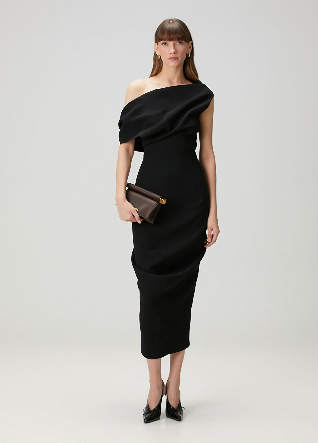 Jacquemus The Pesce Drapeli Midi Elbise
