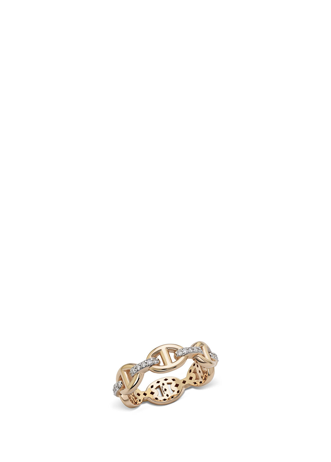 Markiz Jewelery Zincir Pırlanta Taşlı 14 Ayar Altın Kadın Yüzük