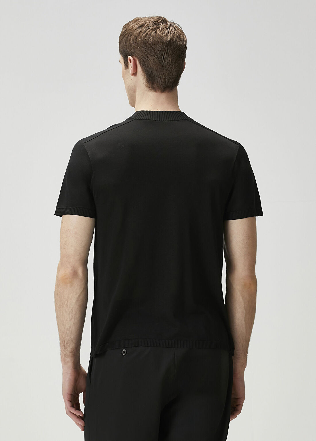 Acne Studios Siyah Logo Nakışlı Kısa Kollu İpek Triko görsel 4