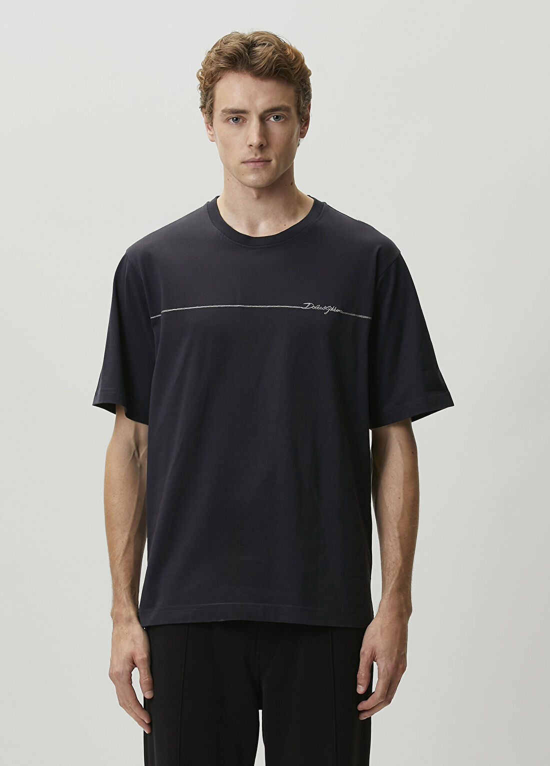 Dolce&Gabbana Lacivert Logo Nakışlı T-shirt görsel 3