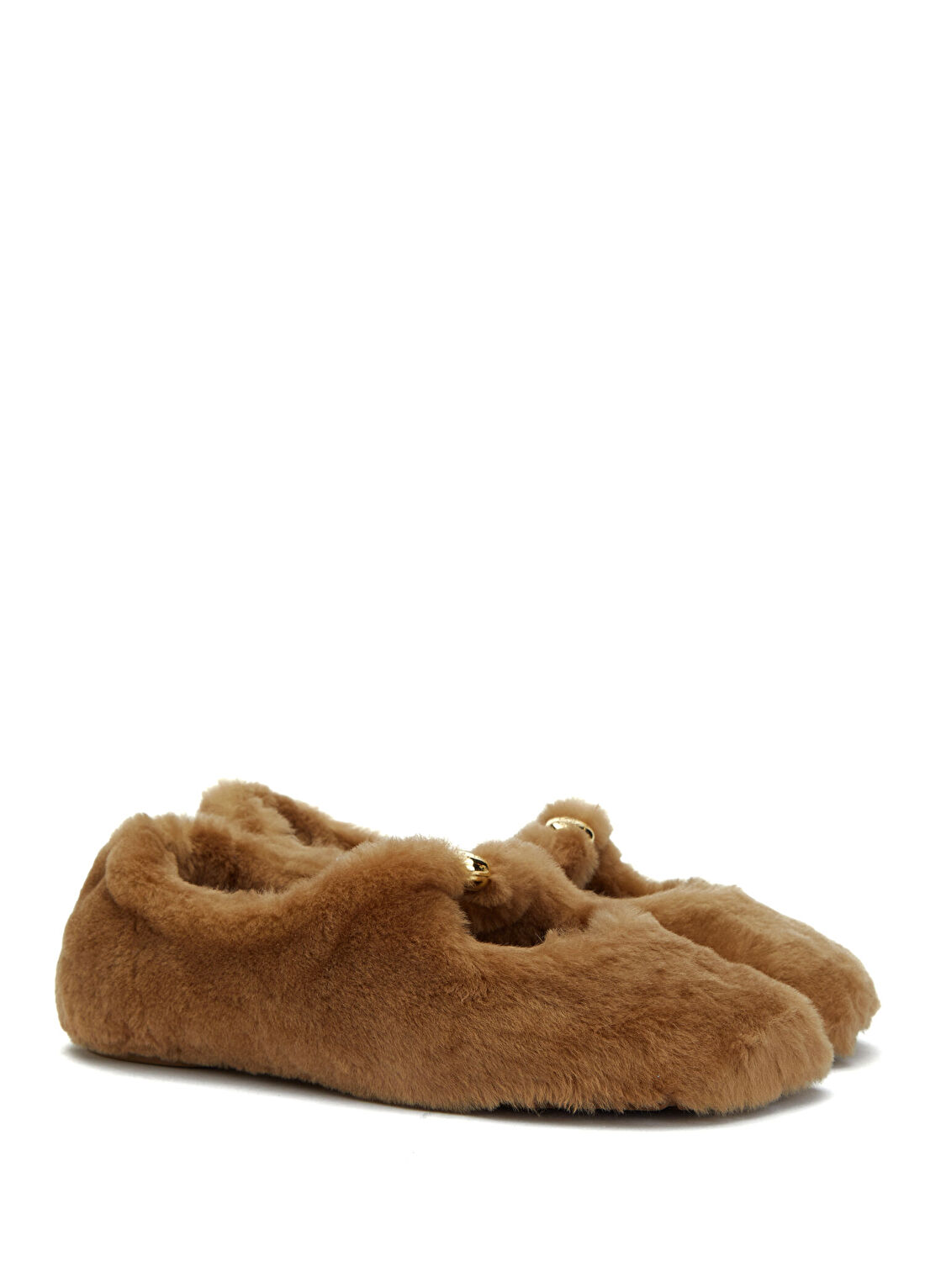 Loewe Pebble Soft Kahverengi Shearling Babet görsel 2
