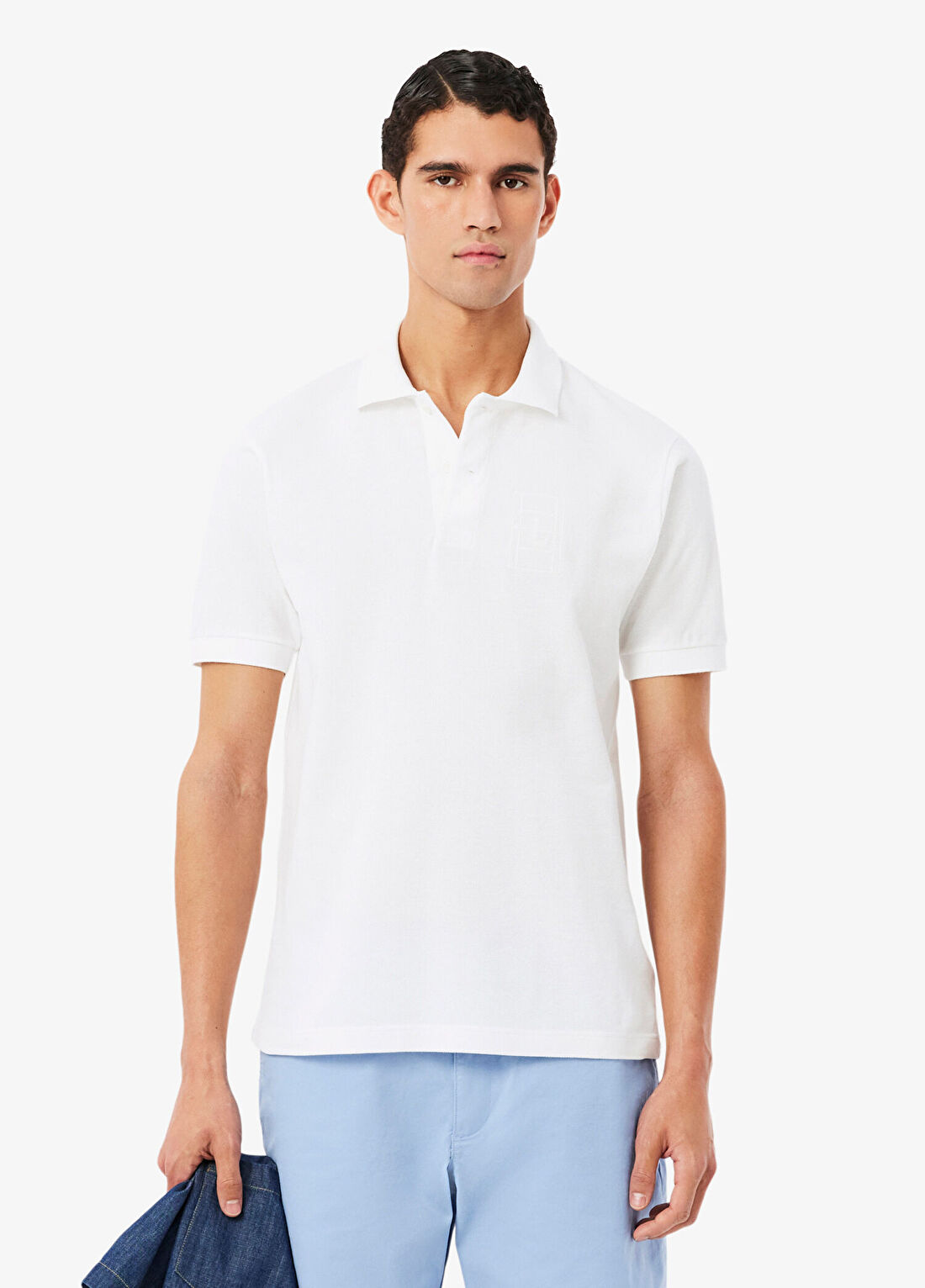 Lacoste Beyaz Polo Yaka Classic Fit Kısa Kollu Erkek T-Shirt