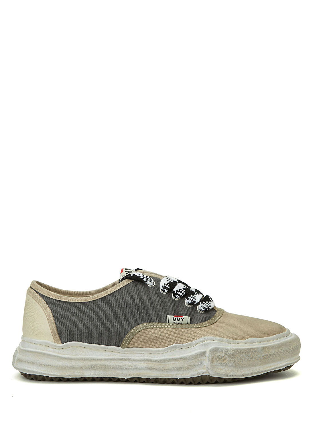 Maison Mihara Yasuhiro Baker Siyah Beyaz Erkek Kanvas Sneaker