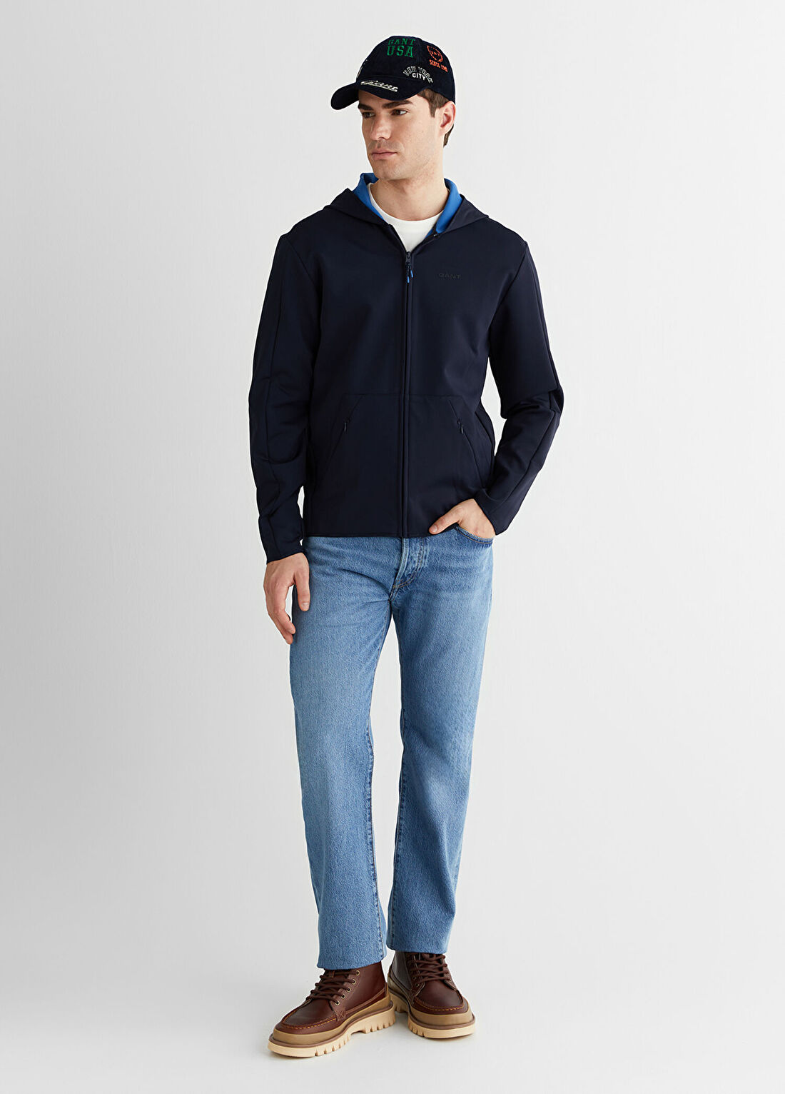 Gant Lacivert Fermuarlı Regular Fit Erkek Ceket görsel 3